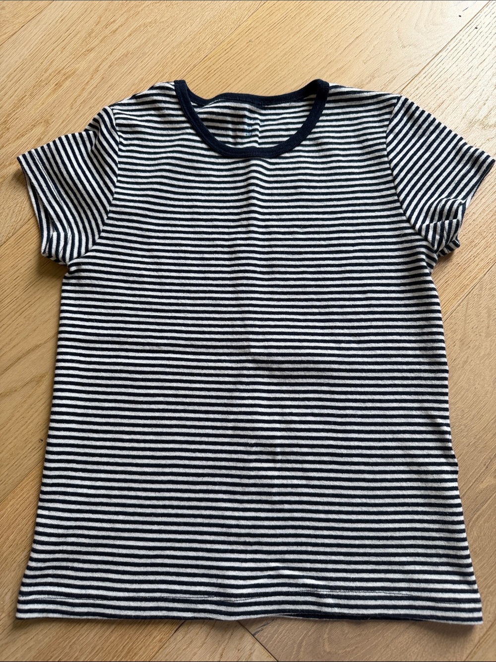 Navy & White Striped Short Sleeve Tee